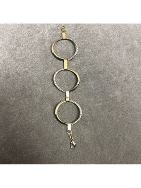 Guess gold-tone circular link crystal rhinestone bracelet